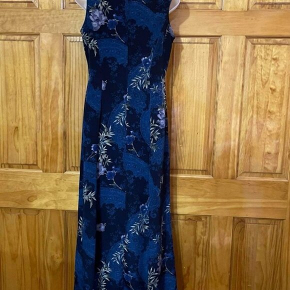 Ladies Scarlett Blue & Black Flowing Flower Floral Maxi Sleeveless Dress4 - 6 … - Picture 8 of 9